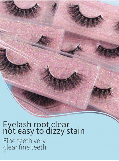 10 Pairs Of Natural Cross False Eyelashes With Box, Handmade Long, Thick And Curly Eyelashes, Natural Artificial Mink Eyelashes