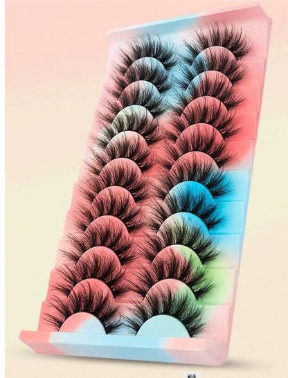 10 pairs False Lashes 6D Lashes Fluffy Soft Volume Natural Eyelashes Eyelashes Lashes Reusable Makeup