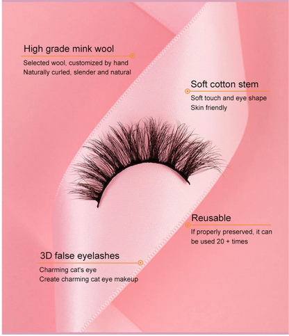 10 pairs False Lashes 6D Lashes Fluffy Soft Volume Natural Eyelashes Eyelashes Lashes Reusable Makeup